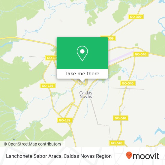 Mapa Lanchonete Sabor Araca, Alameda das Thermas Caldas Novas Caldas Novas-GO 75690-000