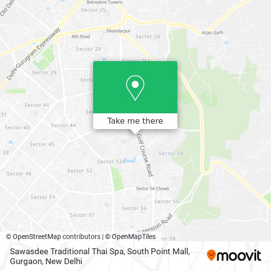 Sawasdee Traditional Thai Spa, South Point Mall, Gurgaon map