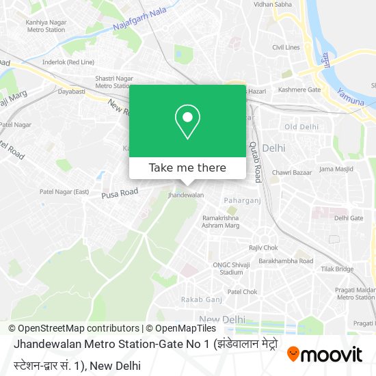 Jhandewalan Metro Station-Gate No 1 (झंडेवालान मेट्रो स्टेशन-द्वार सं. 1) map
