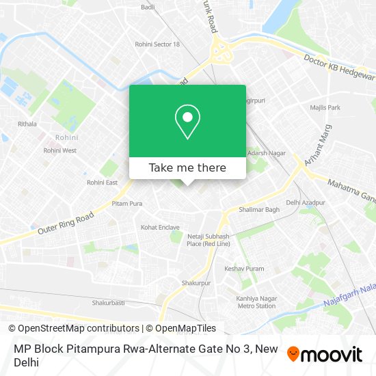 MP Block Pitampura Rwa-Alternate Gate No 3 map