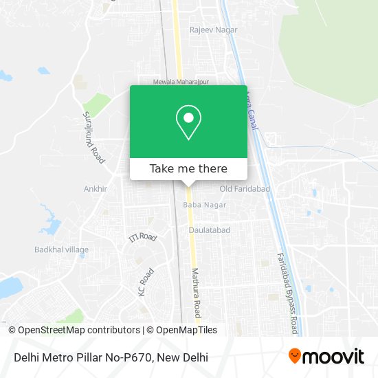 Delhi Metro Pillar No-P670 map