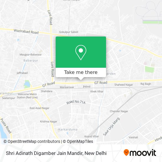 Shri Adinath Digamber Jain Mandir map