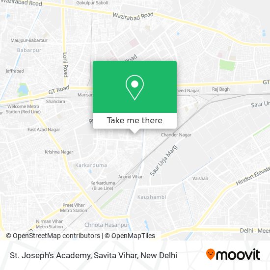 St. Joseph's Academy, Savita Vihar map
