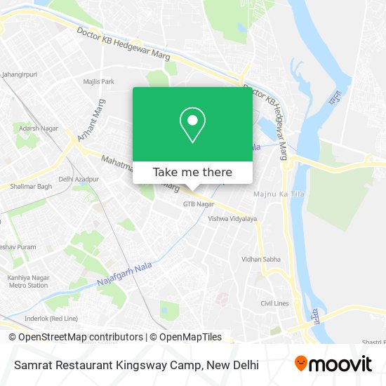 Samrat Restaurant Kingsway Camp map