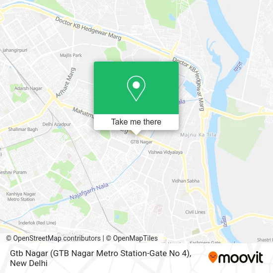 Gtb Nagar (GTB Nagar Metro Station-Gate No 4) map