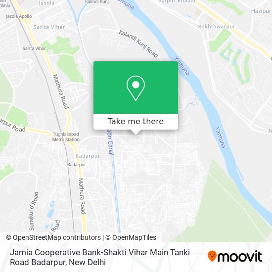 Jamia Cooperative Bank-Shakti Vihar Main Tanki Road Badarpur map