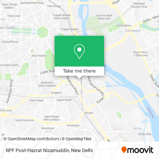 RPF Post-Hazrat Nizamuddin map