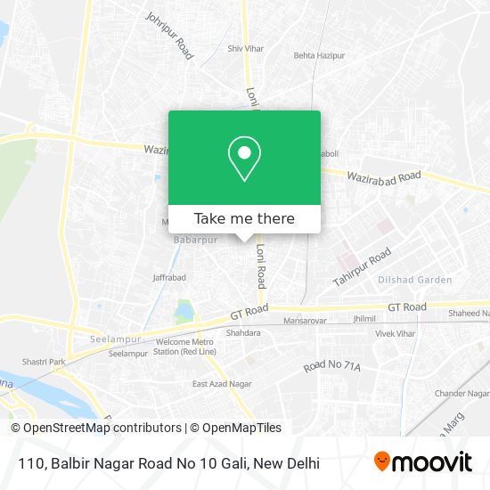 110, Balbir Nagar Road No 10 Gali map