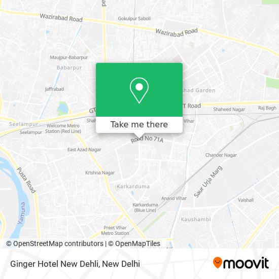 Ginger Hotel New Dehli map