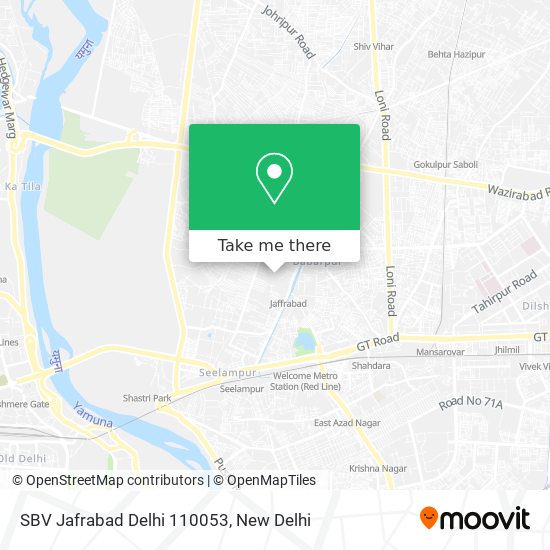 SBV Jafrabad Delhi 110053 map