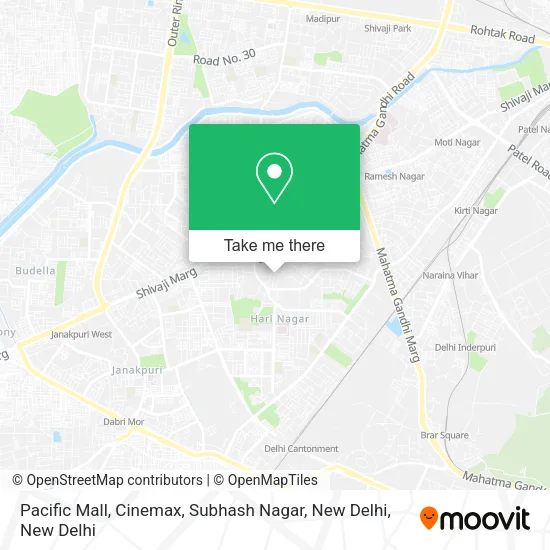 Pacific Mall, Cinemax, Subhash Nagar, New Delhi map