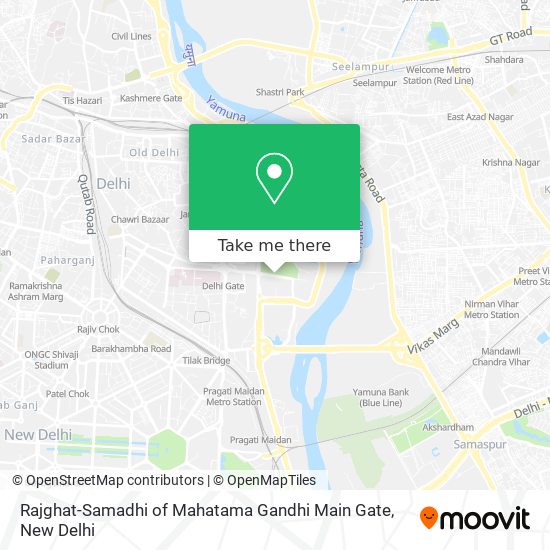 Rajghat-Samadhi of Mahatama Gandhi Main Gate map