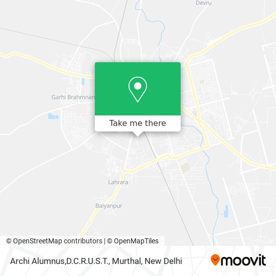 How to get to Archi Alumnus,D.C.R.U.S.T., Murthal in Sonipat by Train or  Bus?