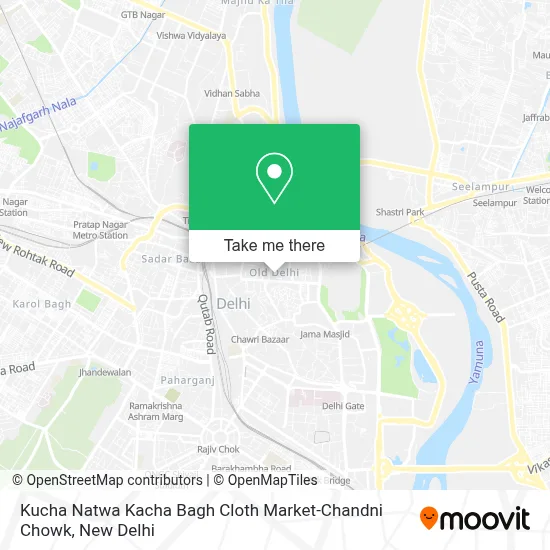 Kucha Natwa Kacha Bagh Cloth Market-Chandni Chowk map