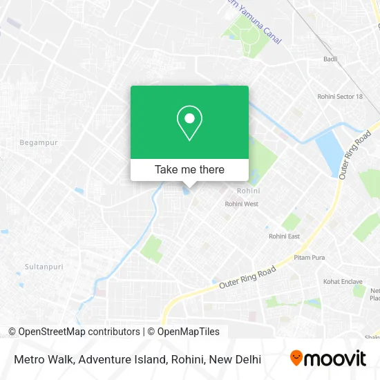 Metro Walk, Adventure Island, Rohini map