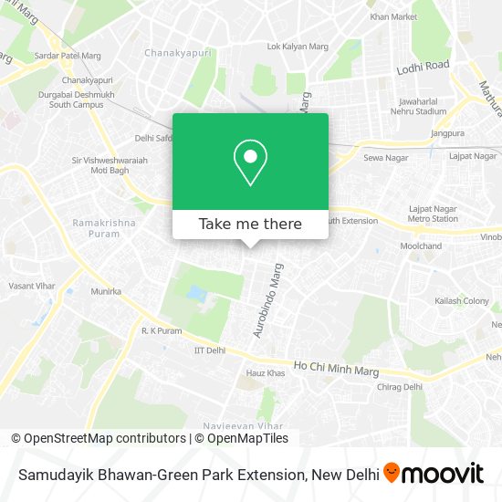 Samudayik Bhawan-Green Park Extension map