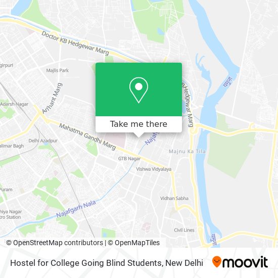 Hostel for College Going Blind Students map