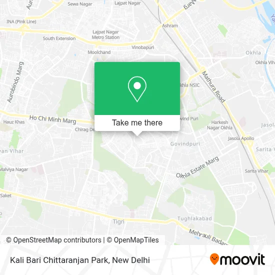 Kali Bari Chittaranjan Park map