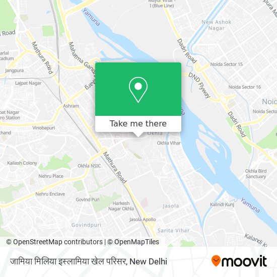 जामिया मिलिया इस्लामिया खेल परिसर map