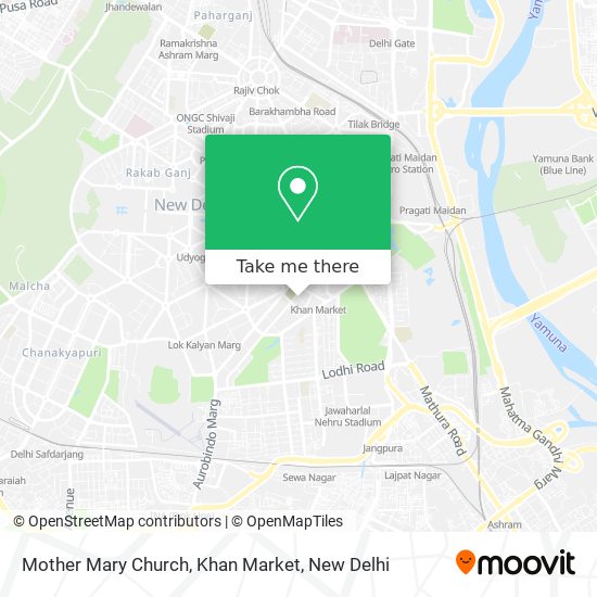 Mother Mary Church, Khan Market map