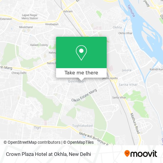 Crown Plaza Hotel at Okhla map