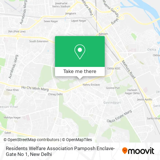 Residents Welfare Association Pamposh Enclave-Gate No 1 map