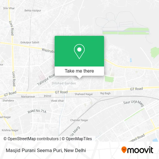 Masjid Purani Seema Puri map