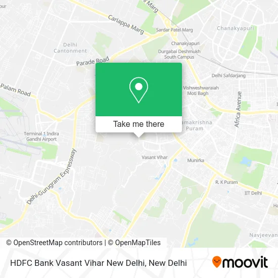 HDFC Bank Vasant Vihar New Delhi map