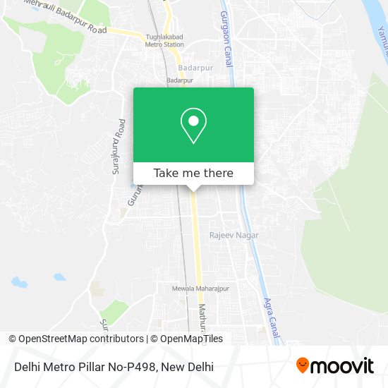 Delhi Metro Pillar No-P498 map