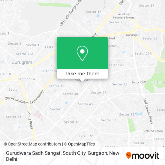 Gurudwara Sadh Sangat, South City, Gurgaon map