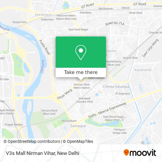 V3s Mall Nirman Vihar map