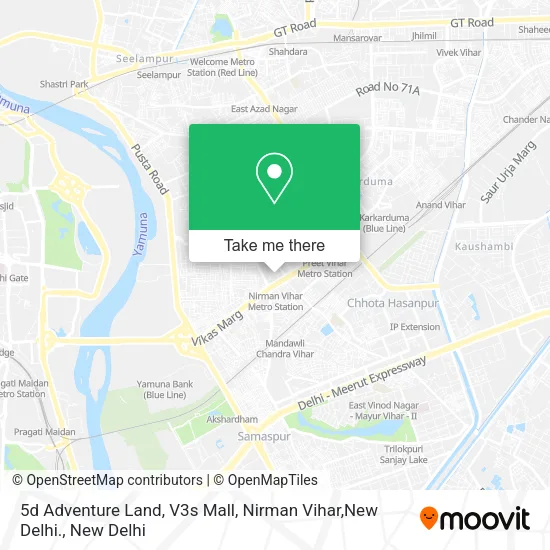 5d Adventure Land, V3s Mall, Nirman Vihar,New Delhi. map