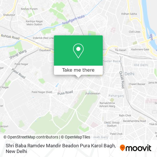 Shri Baba Ramdev Mandir Beadon Pura Karol Bagh map