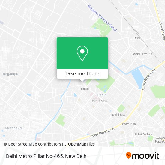 Delhi Metro Pillar No-465 map