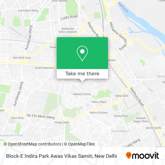 Block-E Indira Park Awas Vikas Samiti map