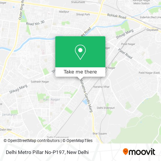 Delhi Metro Pillar No-P197 map