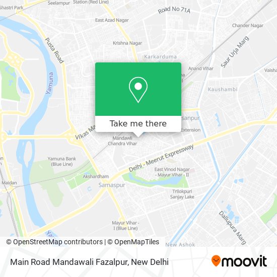 Main Road Mandawali Fazalpur map