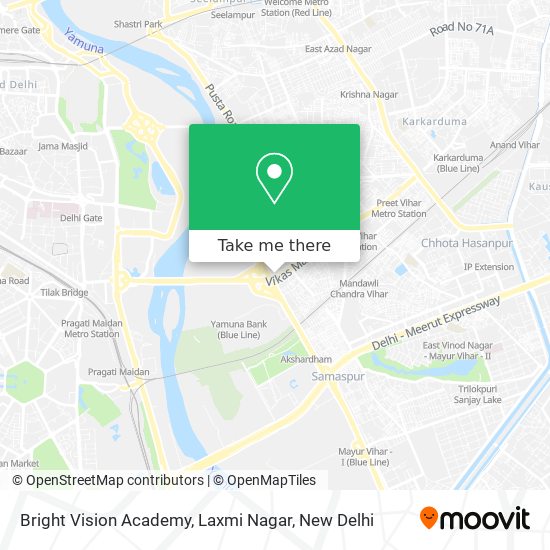 Bright Vision Academy, Laxmi Nagar map