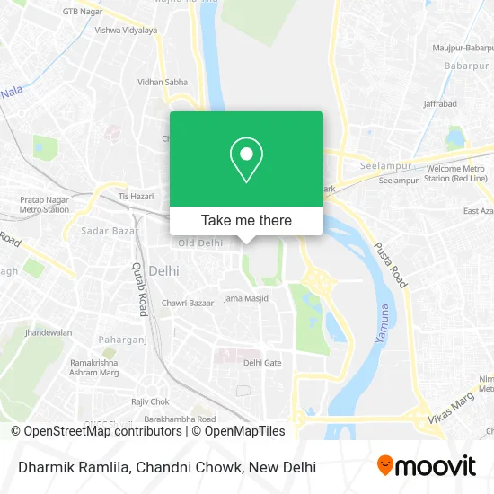 Dharmik Ramlila, Chandni Chowk map