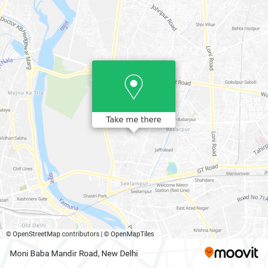 Moni Baba Mandir Road map