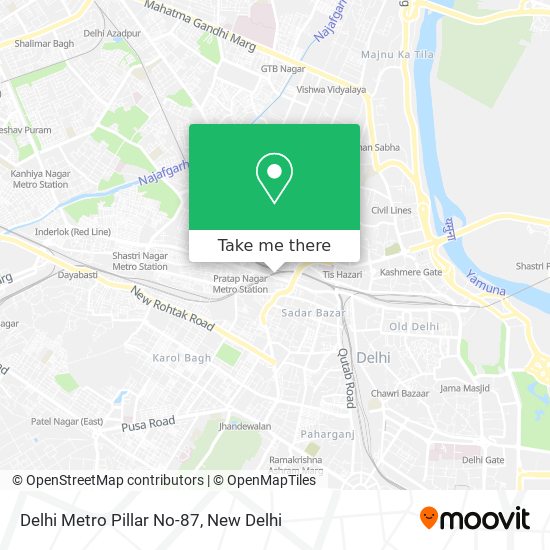 Delhi Metro Pillar No-87 map