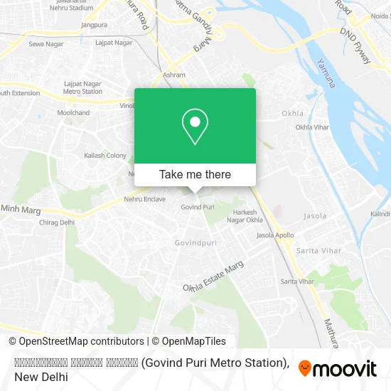 गोविंदपुरी मेट्रो स्टेशन (Govind Puri Metro Station) map