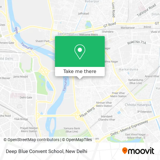 Deep Blue Convent School map