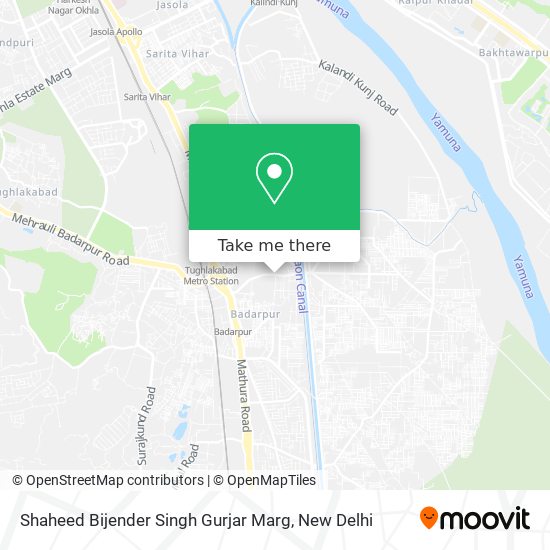 Shaheed Bijender Singh Gurjar Marg map