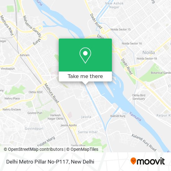 Delhi Metro Pillar No-P117 map
