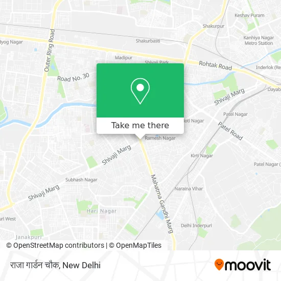 राजा गार्डन चौक map