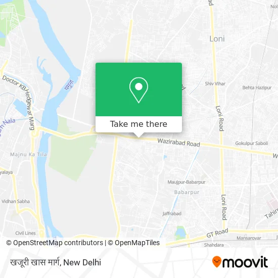 खजूरी खास मार्ग map