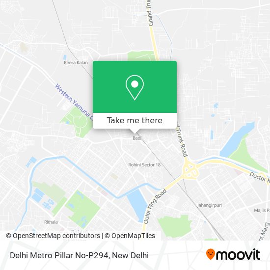Delhi Metro Pillar No-P294 map