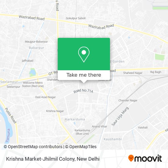 Krishna Market-Jhilmil Colony map