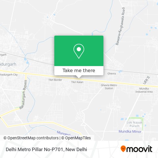 Delhi Metro Pillar No-P701 map